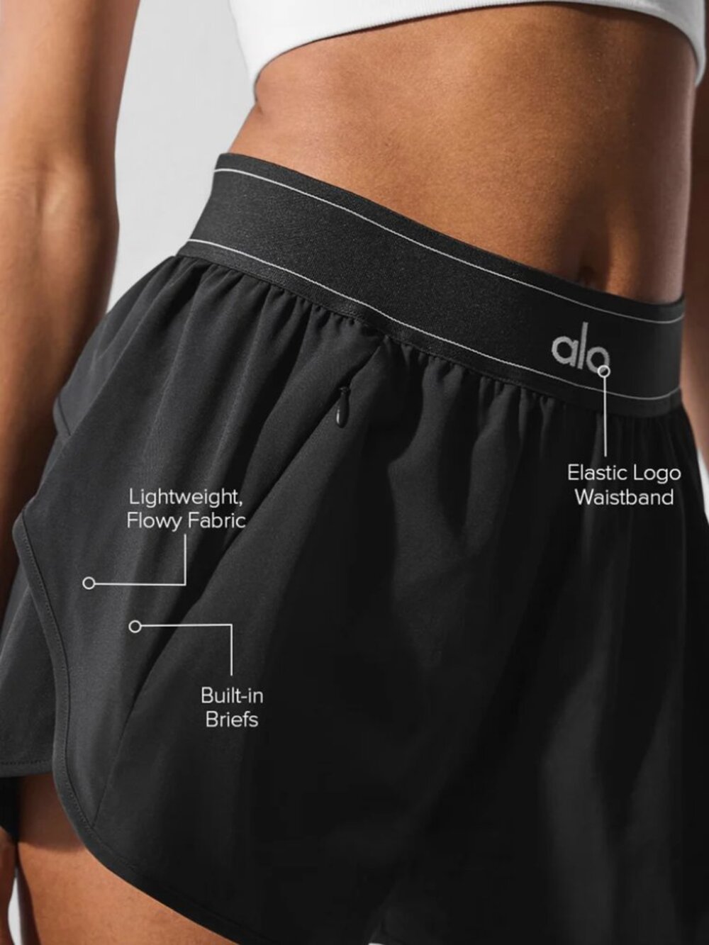 Brand New ALO Yoga🏸Black Match Point Short Relaxed Fit - Picture 7 of 9